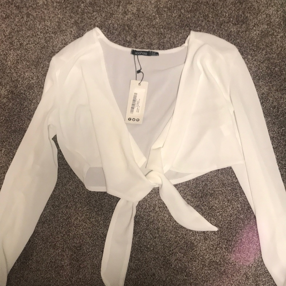 White front tie shirt